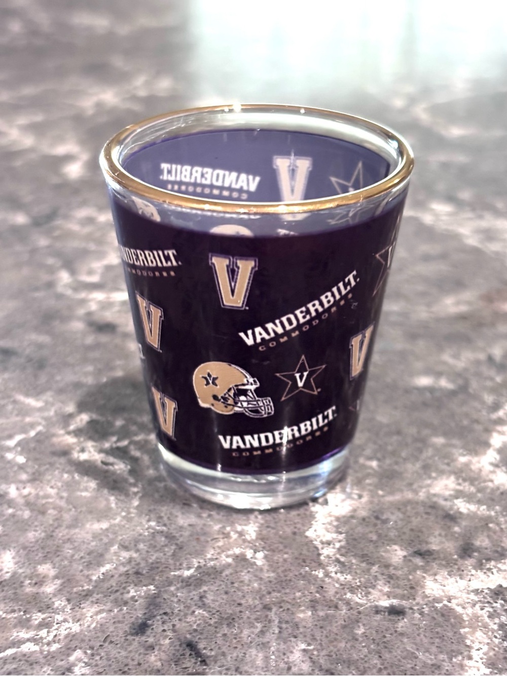❗️Vanderbilt Football Black & Gold Shot Glass - Vandy VU Athletics